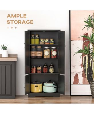 Freestanding Kitchen Storage Cabinet with Shelves for Pantry and Dining Room