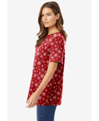 Women's Within Tops & Tees Perfect Printed Short-Sleeve Crewneck Tee