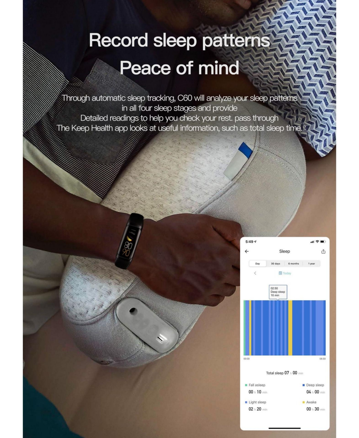 Ruxing smart Waterproof Fitness Tracker with Sleep Monitor for Android and iOS