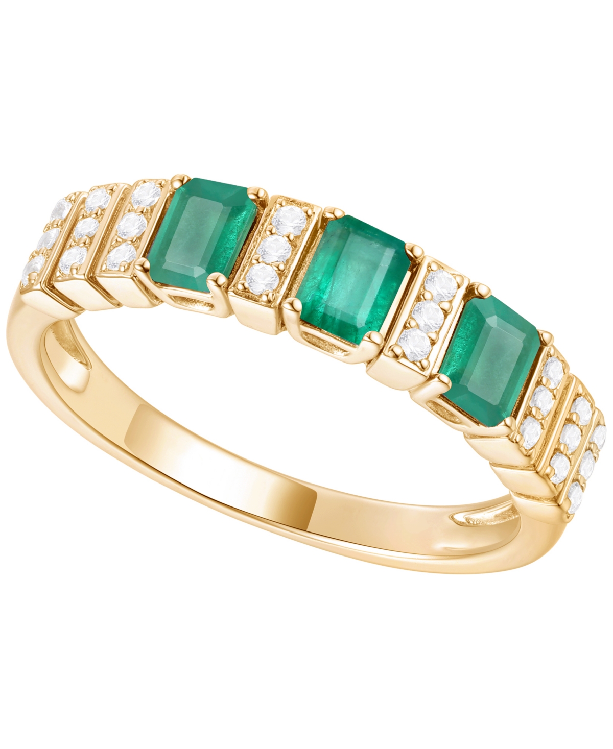 Macy's Gemstone and Diamond Ring (1/6 ct. t.w.) 14K Gold White