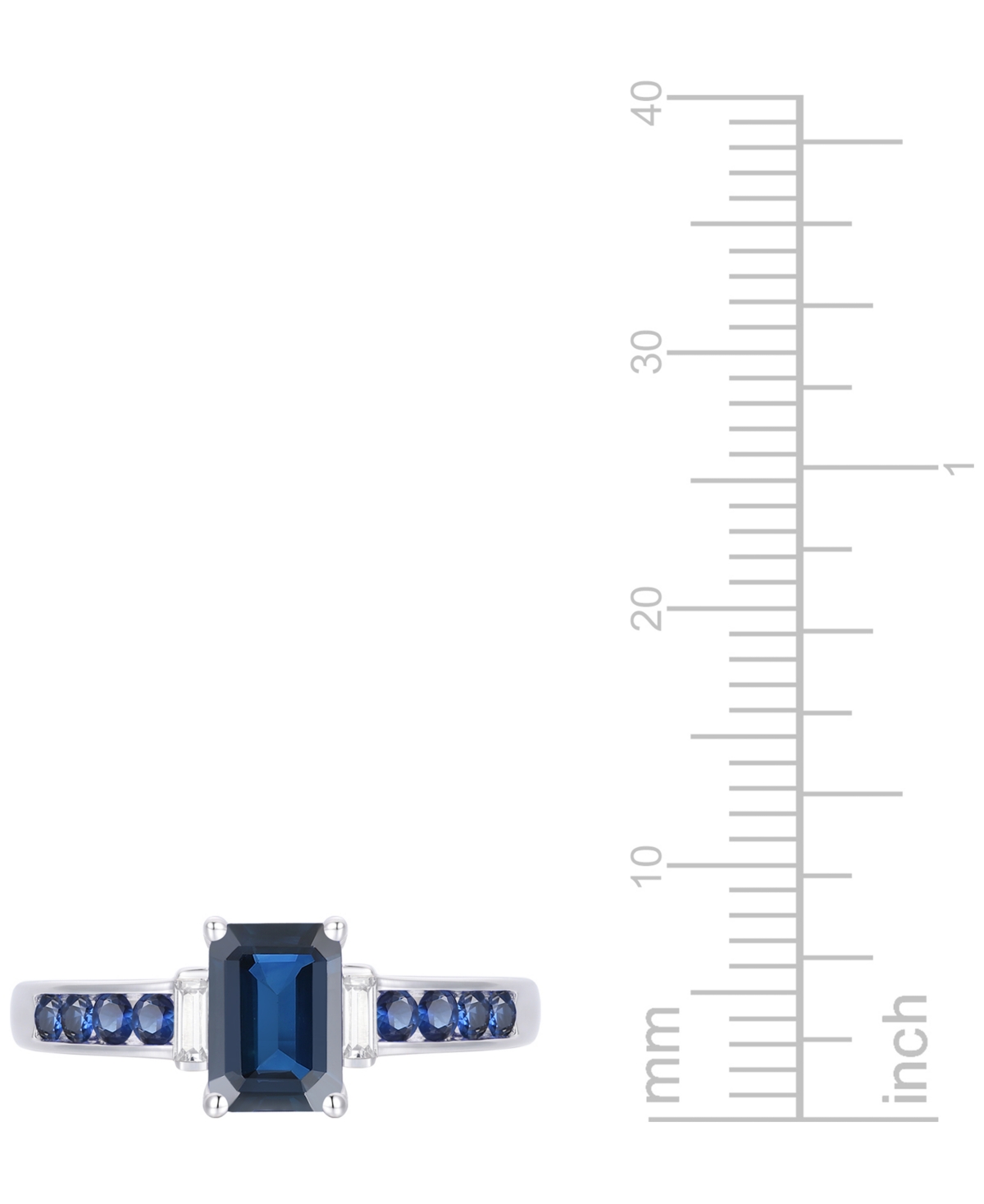 Macy's Gemstone And Diamond Ring (1/20 Ct. T.w.) In 14k Gold And White Gold In Blue