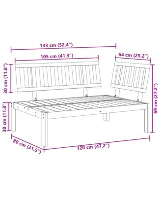 Pallet Sofa Natural Wood Solid Acacia Wood Medium Modular