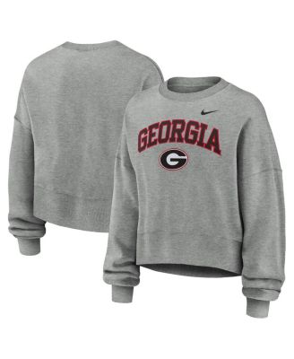 Nike - Women's Heather Gray Georgia Bulldogs Oversized Phoenix Arch Pullover Sweatshirt