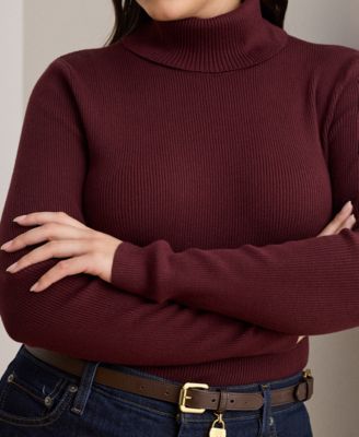 Plus-Size Ribbed Turtleneck Sweater