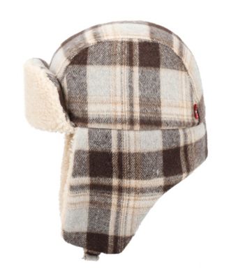 Men's Oversized Brushed Plaid Trapper Hat