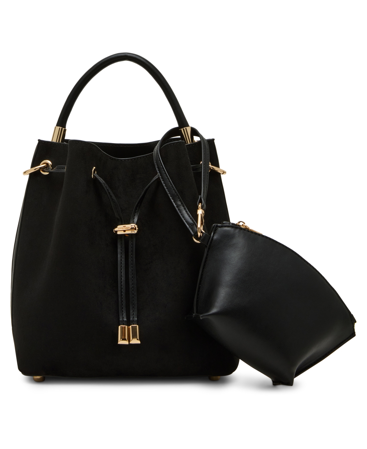 Anne Klein Convertible Strap Small Bucket Bag In Black