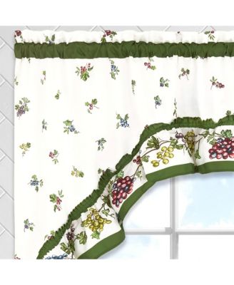 Napa Winery 3 Piece Rod Pocket Cafe Kitchen Curtain Tier & Swag Set