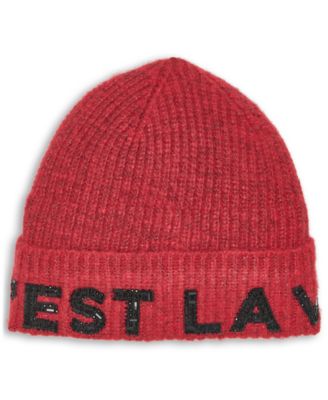 KARL LAGERFELD PARIS - Women's C'EST LA VIE Patch Detail Beanie