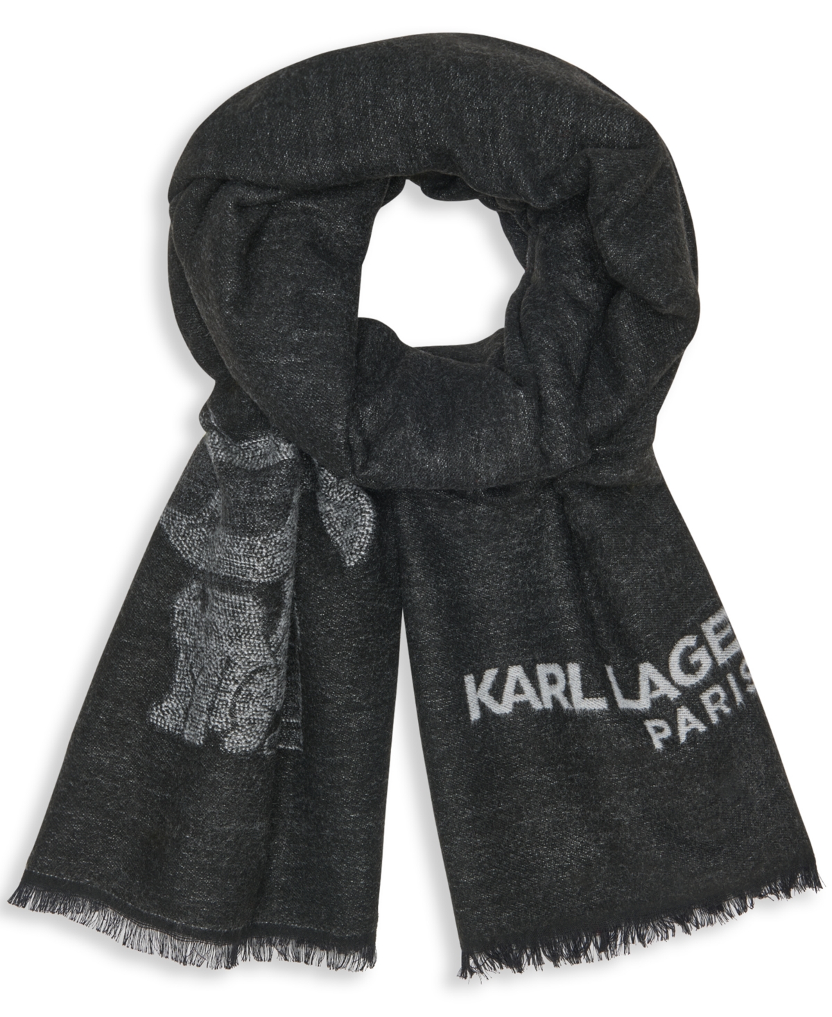 Karl Lagerfeld Paris Women's Crystal Karl And Choupette Blanket Scarf