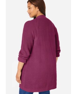 Plus Size Within Button-Front Shaker Cardigan