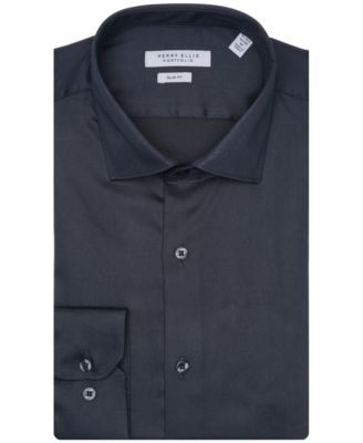 Solid Sateen Slim Fit Dress Shirt