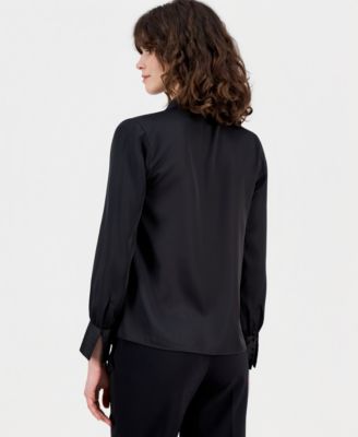 Women's V-Neck Button-Front Blouse