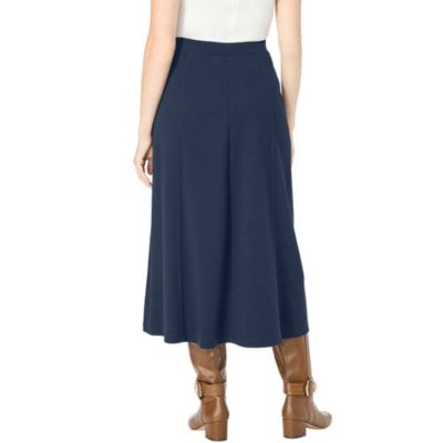 Plus Size Ponte Knit A-Line Skirt