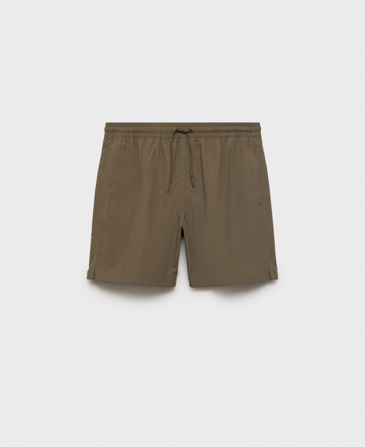 Mango Men's Basic Drawstring Swimsuit In Brown