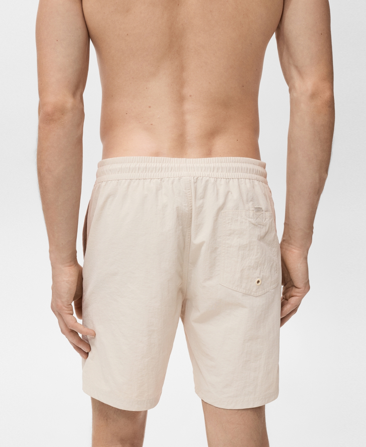 Mango Men's Basic Drawstring Swimsuit In Neutral