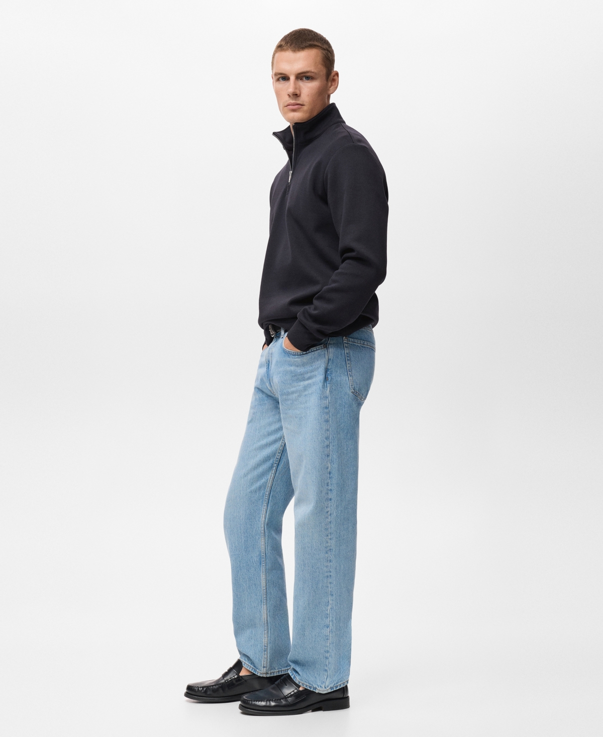 Mango Men's Regular-fit Cotton Sweatshirt In Blue