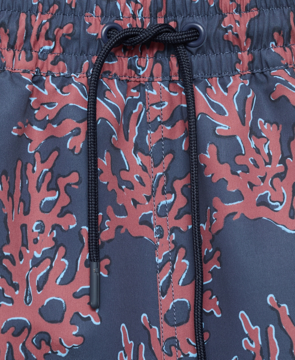 Mango Coral Print Swim Trunks In Red