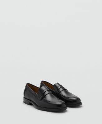 MANGO - Men's Leather Penny Loafers