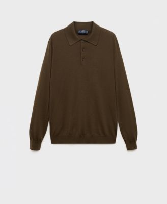 Men's Wool Knitted Polo Sweater