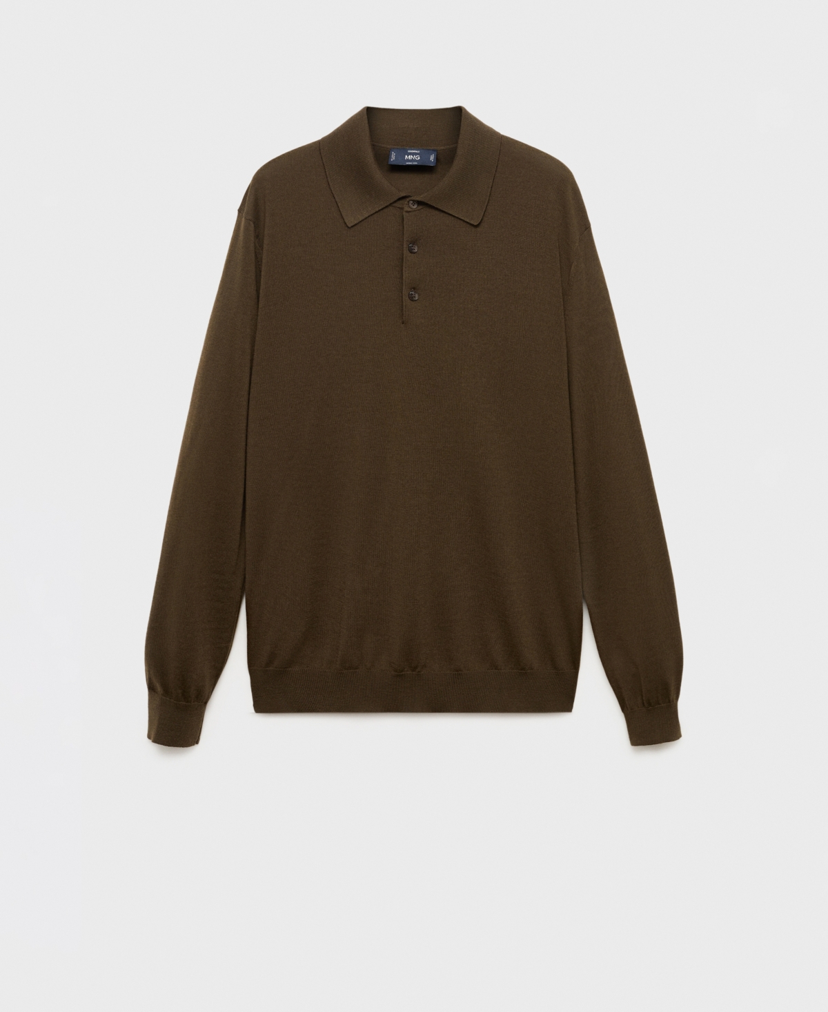 Mango Men's Wool Knitted Polo Sweater In Green