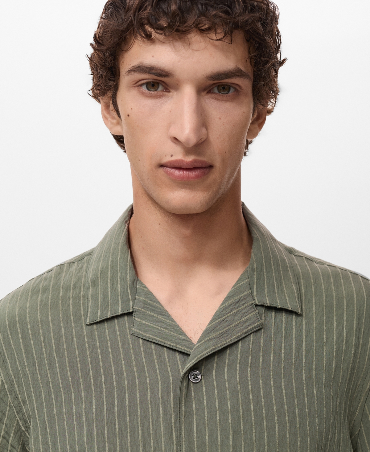 Mango Men's Short Sleeve Striped Shirt