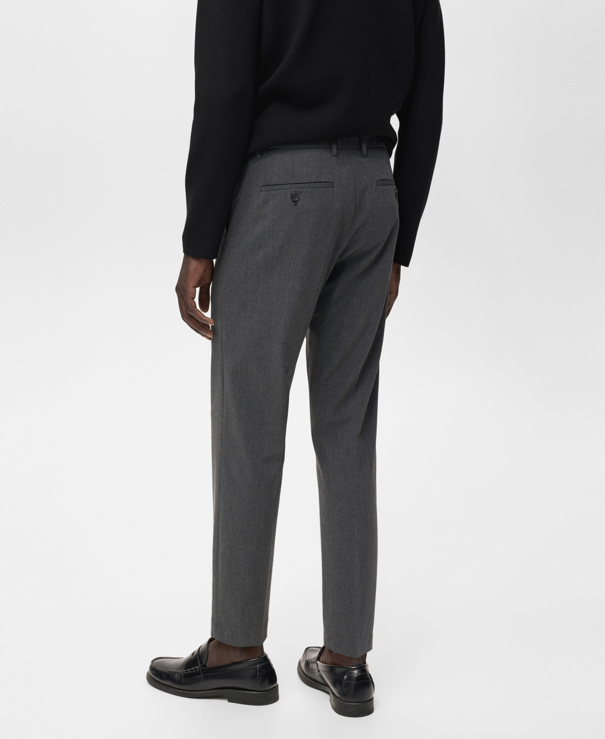 Mango Bologna Slim Fit Stretch Pants In Gray