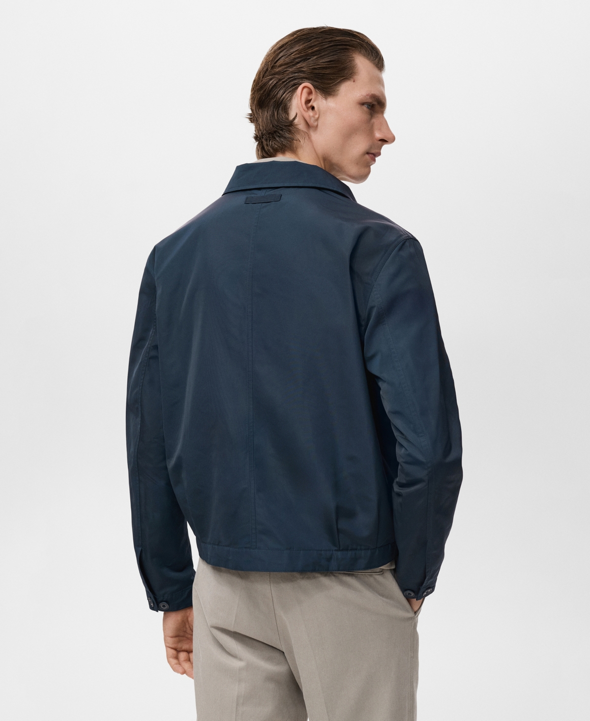 Mango Water Repellent Jacket In Blue