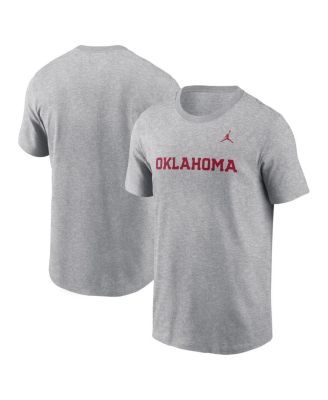 Jordan - Men's Heather Gray Oklahoma Sooners Primetime Wordmark T-Shirt