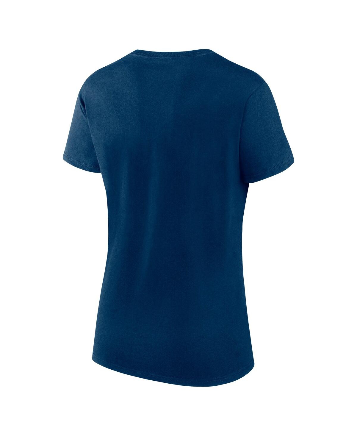Logo Athletic Women's Navy Houston Texans Lean T-shirt In Animal Print