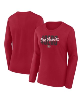 Logo Athletic - Women's Scarlet San Francisco 49ers Grip Long Sleeve T-Shirt