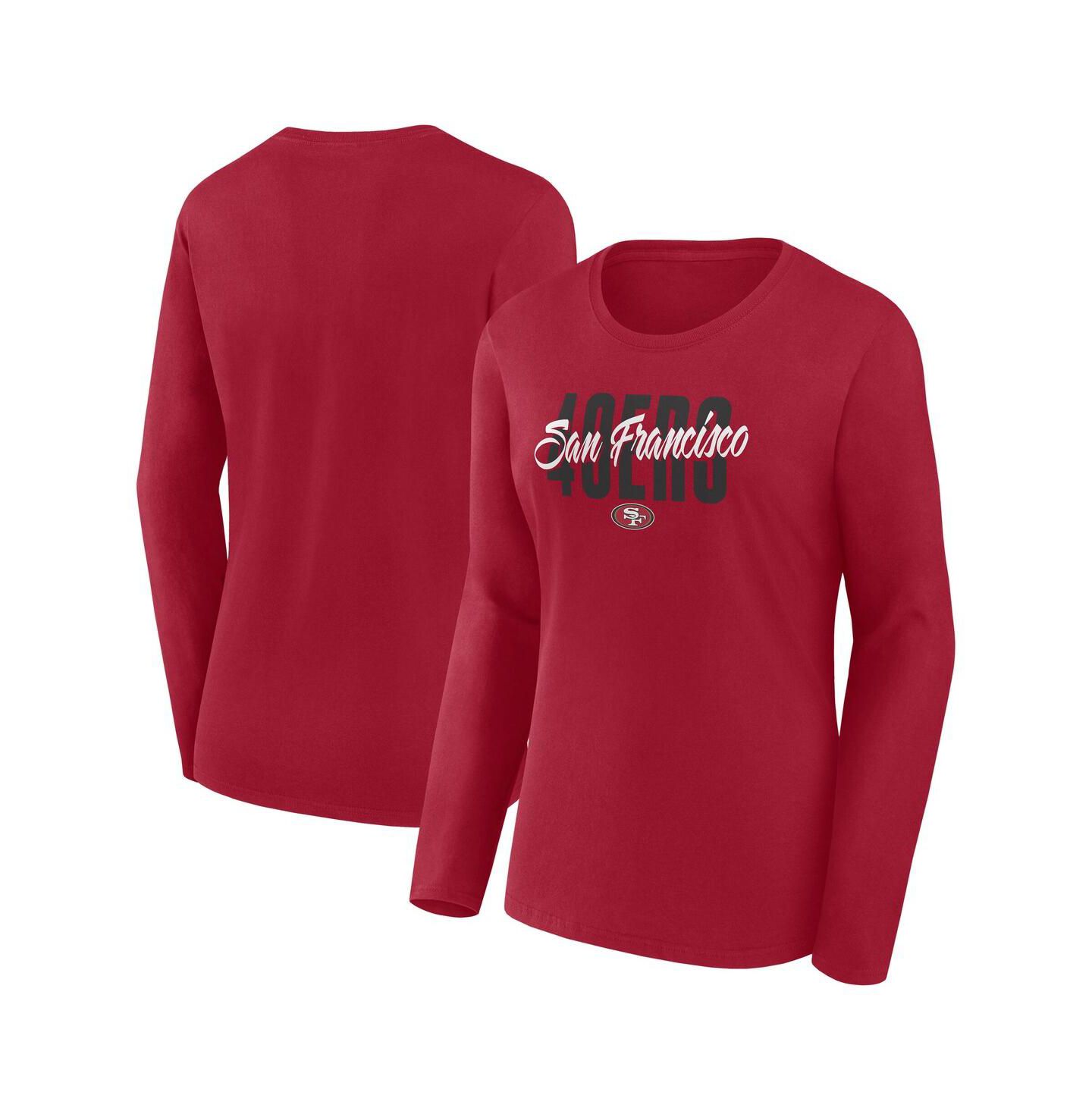 Женская футболка Logo Athletic Scarlet San Francisco 49ers Grip Long Sleeve — фото 1