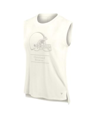 Women's Cream Cleveland Browns Studio Embrace Tank Top