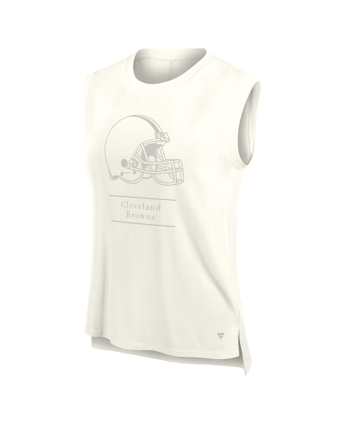 Fanatics Women's Cream Cleveland Browns Studio Embrace Tank Top In White