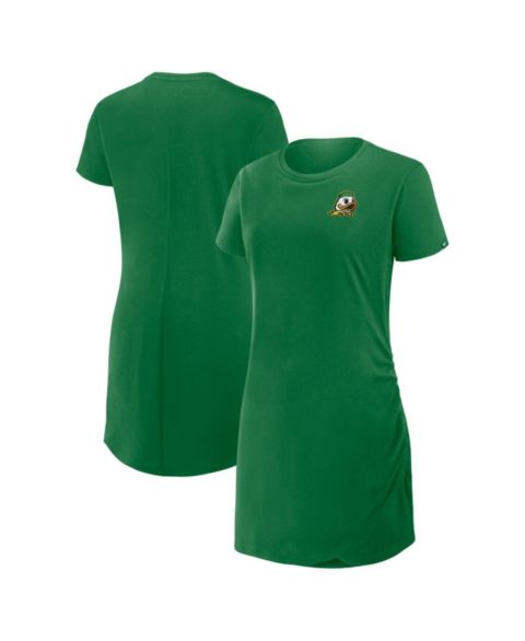 Женское платье Fanatics Green Oregon Ducks Ruched Drape T-Shirt