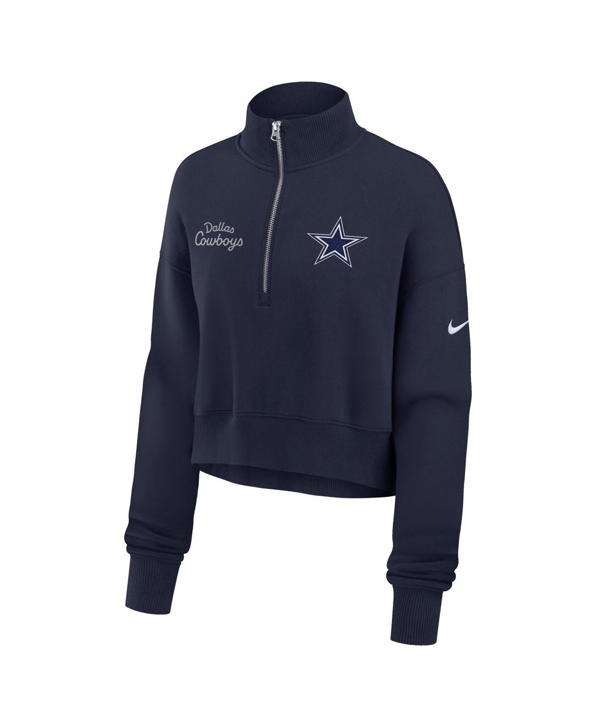 Nike Women's Navy Dallas Cowboys Primetime Phoenix Half-zip Sweatshirt In Blue