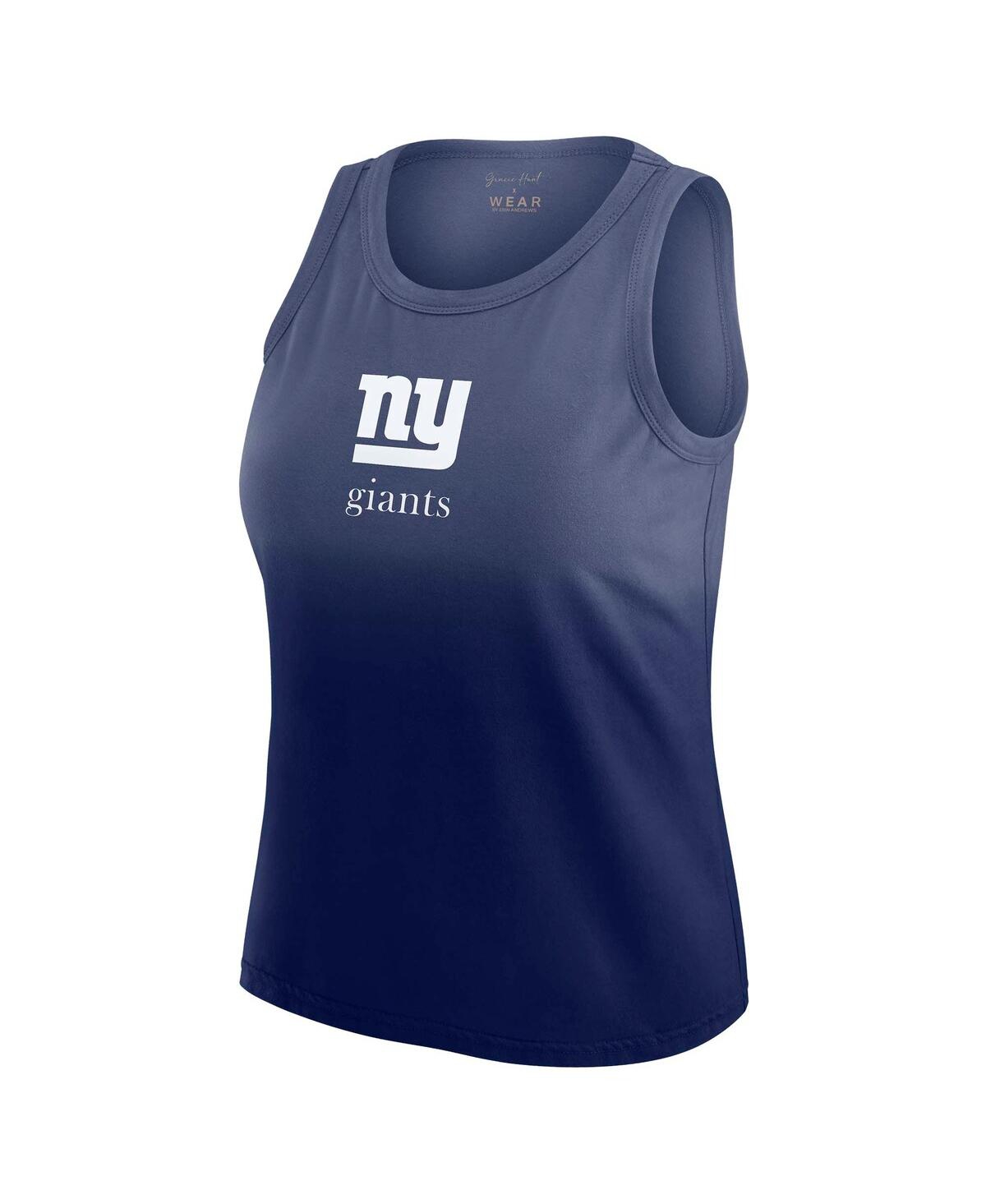 Wear By Erin Andrews X Gracie Women's Navy New York Giants Ombre Tank Top In Blue