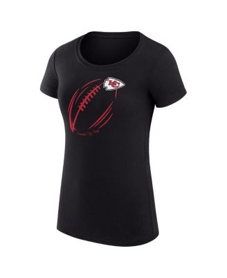 Women's Black Kansas City Chiefs Super-Slim Fit Lightweight Subtle Football T-Shirt