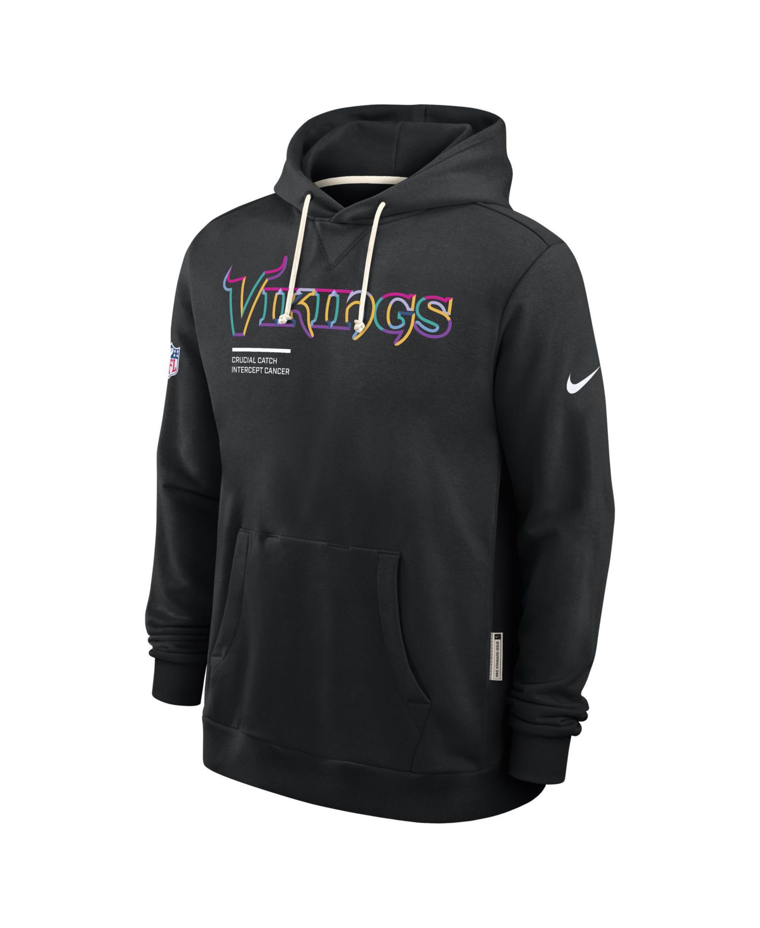 Men's Black Minnesota Vikings 2025 NFL Crucial Catch Sideline Standard Issue Dri-FIT Hoodie