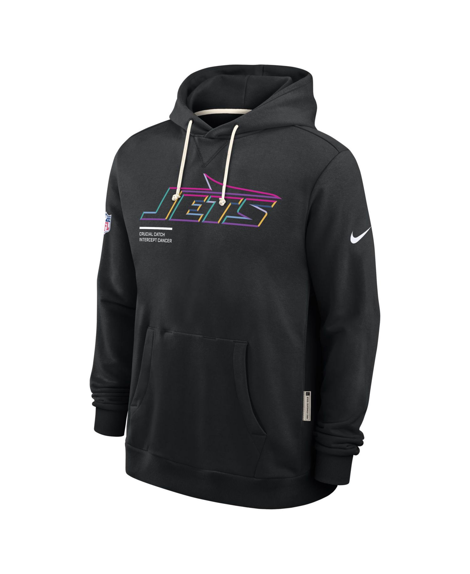 Men's Black New York Jets 2025 NFL Crucial Catch Sideline Standard Issue Dri-FIT Hoodie