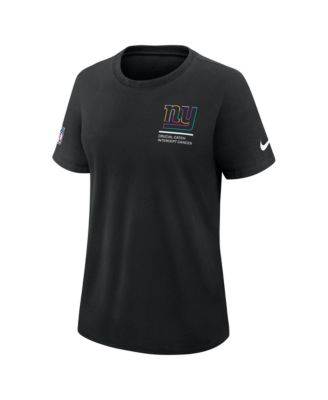 Women's Black New York Giants 2025 NFL Crucial Catch Tri-Blend Dri-FIT T-Shirt
