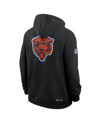 Men's Black Chicago Bears Tall 2025 NFL Crucial Catch Sideline Standard Issue Dri-FIT Hoodie