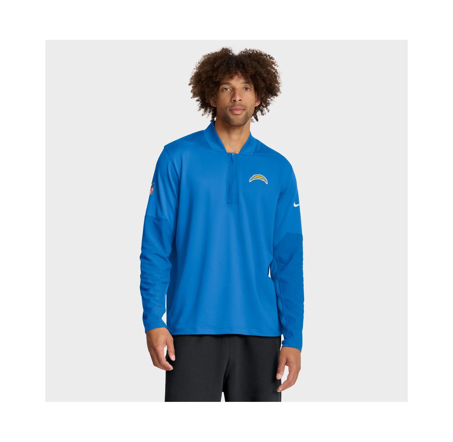 Men's Powder Blue Los Angeles Chargers Sideline Dri-FIT Half-Zip Pullover Sweatshirt