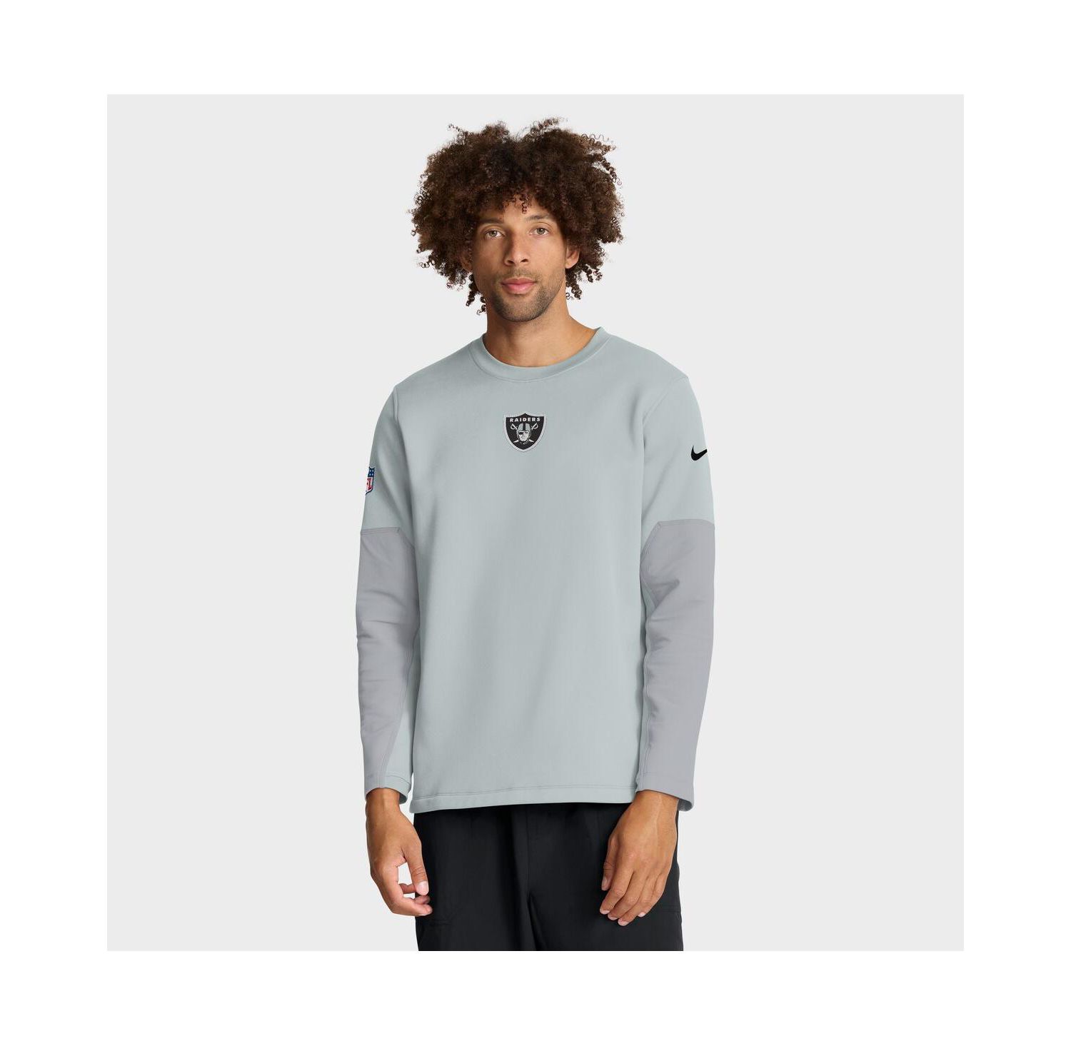 Men's Silver Las Vegas Raiders Sideline Scripted to Win Performance Long Sleeve T-Shirt