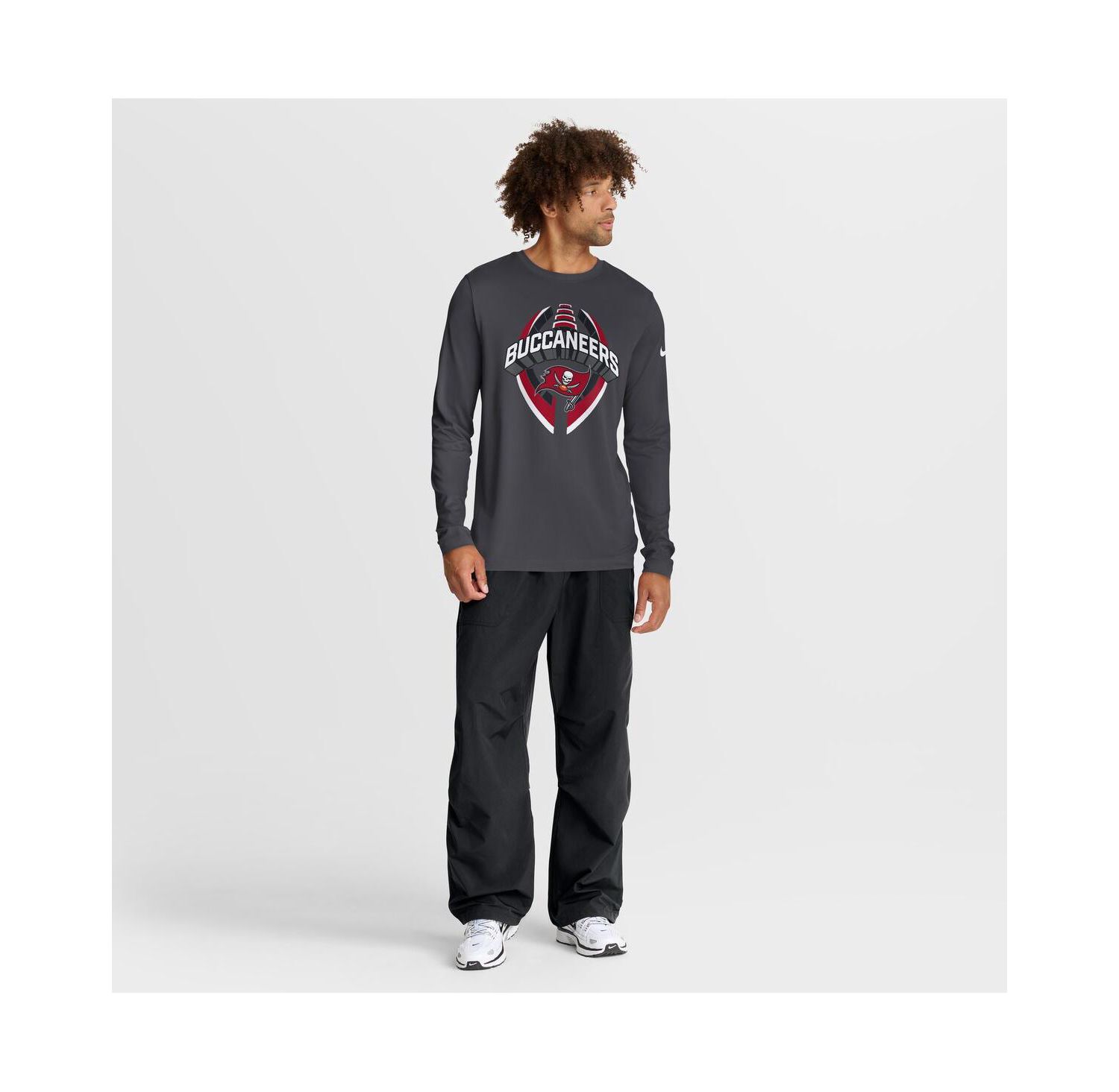 Men's Anthracite Tampa Bay Buccaneers Primetime Legend Icon Performance Long Sleeve T-Shirt
