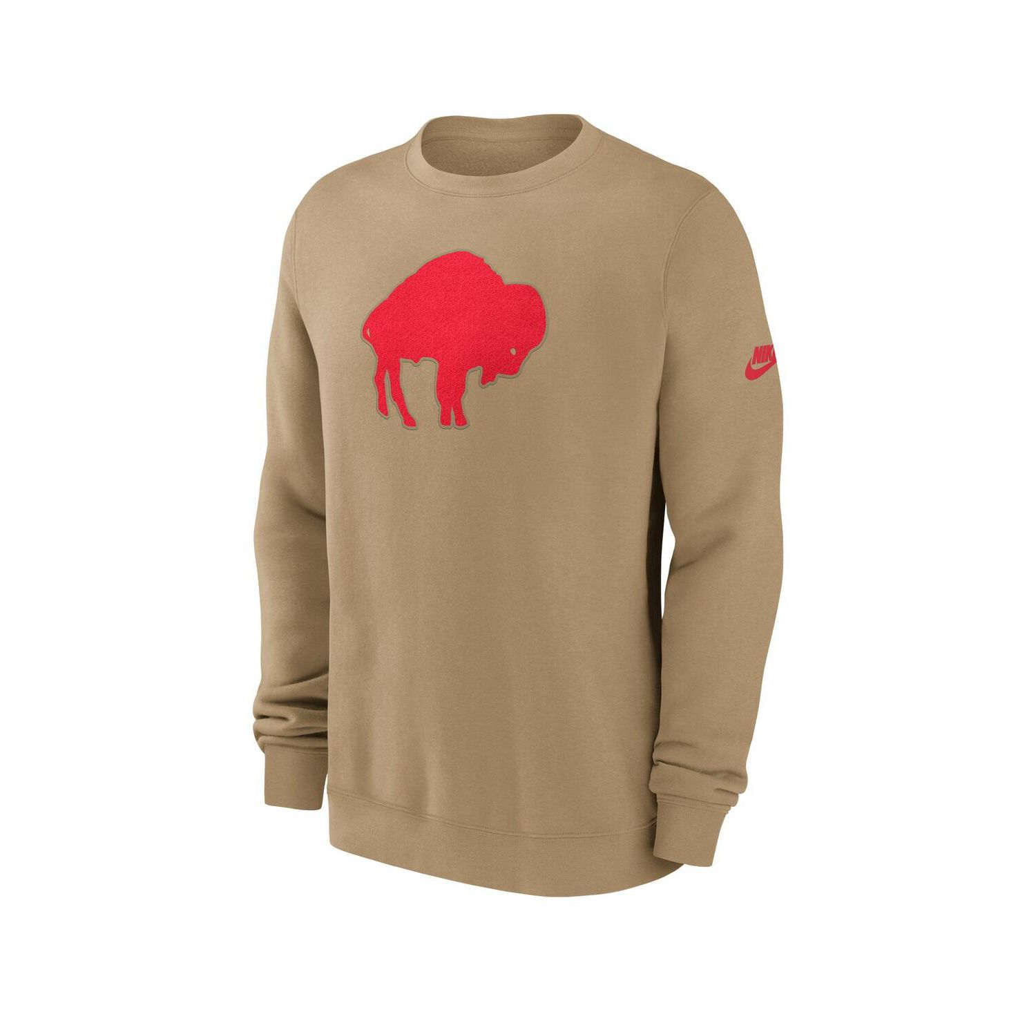 Men's Tan Buffalo Bills Swing Pass Rewind Club Pullover Sweatshirt