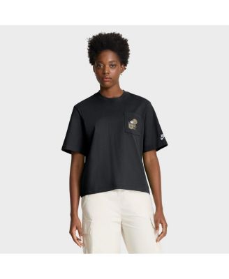 Nike - Women's Black New Orleans Saints Rewind Pocket Boxy T-Shirt