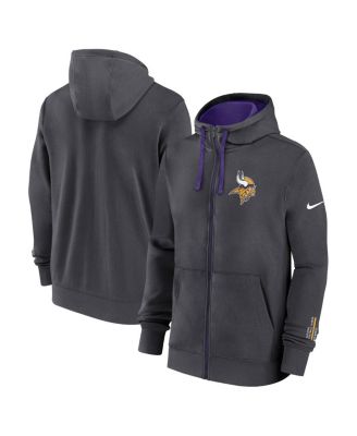 Nike - Men's Anthracite Minnesota Vikings Primetime Club Full-Zip Hoodie