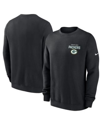 Nike - Men's Black Green Bay Packers Primetime Club Fleece Pullover Sweatshirt
