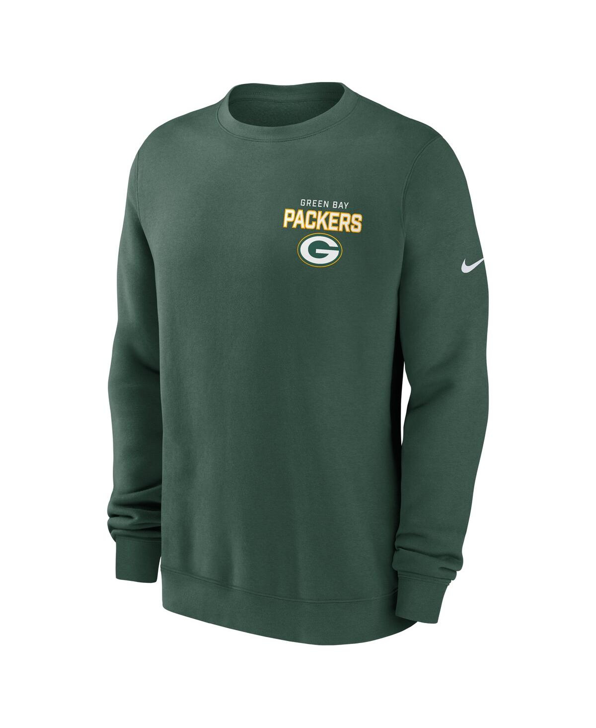 Nike Green Bay Packers Draw Block Club  Men's Nfl Pullover Crew In Green