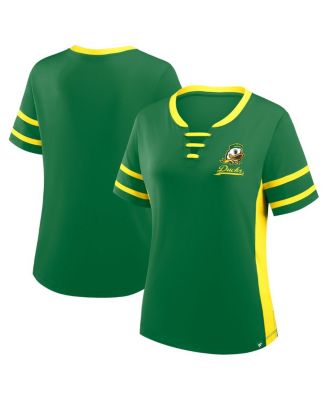 Fanatics - Women's Green/Yellow Oregon Ducks Be Fearless Athena Lace-Up T-Shirt